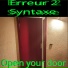 Erreur 2 Syntaxe
