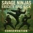 Savage Ninjas Execute Epic Kick